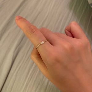 Solid yellow gold 14k ring baguette diamonds